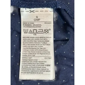 Love by Gap Women’s S Navy Polka Dot Long Sleeve Sleep Shirt “goodnight” Soft thumbnail 6