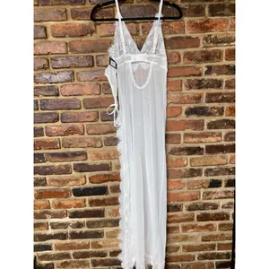 NWT Frederick's of Hollywood White Stephanie Lace Mesh Nightgown w/ Thong Small thumbnail 9