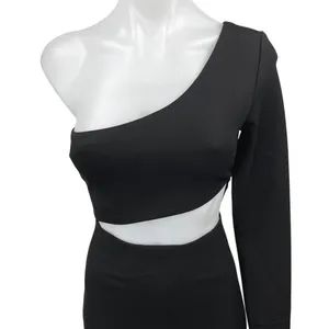 NEW Tiger Mist Nova Black One Shoulder Cutout Long Sleeve Mini Bodycon Dress XS thumbnail 3