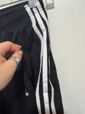 Vintage Adidas Men’s Black 3-Stripe Nylon Windbreaker Track Pants Size Medium thumbnail 4