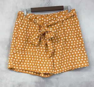 A New Day Geometric Print Shorts Womens Large Tie Waist Minimal‎ Preppy Mod thumbnail 1