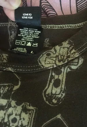 Hurley Dark Brown Crosses Crew Neck TEE EUC L thumbnail 6