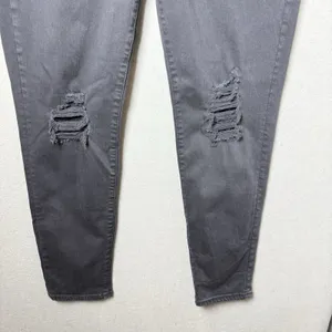 American Eagle High-Rise Jegging Jeans Black Stretch Distressed Lace Detail 16R thumbnail 3