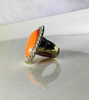 INC Large Coral Stone Ring thumbnail 5
