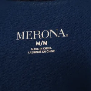 Merona Fit & Flare Dress Womens Medium Royal Blue Rayon Stretch Pleated V Neck thumbnail 2