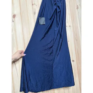 NWT Lulus Cute Definition Navy Slinky Knit Cowl Neck Maxi Dress Holiday Gala M thumbnail 8