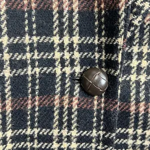 David N. Blazer Vintage Wool Plaid‎ Suede Trim Jacket Brown Black 10 Academia thumbnail 7