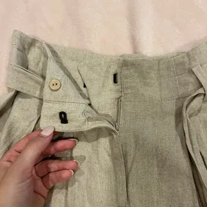 Zara Linen Beige Shorts thumbnail 2