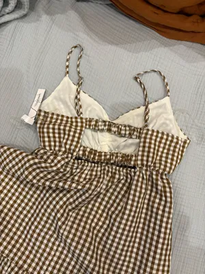 Speechless Brown and White gingham dress thumbnail 4