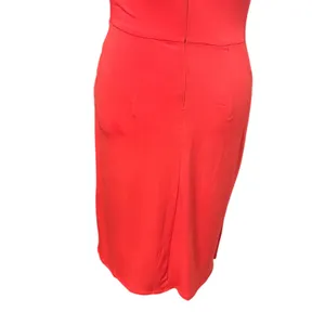 London Times Sheath Dress Stretchable Polyester Cowl Neck Side Twist Red 2 NWOT thumbnail 7