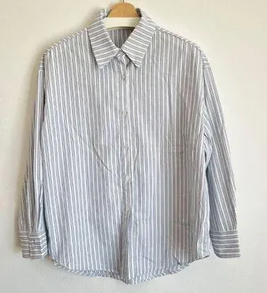 Aritzia Style Cotton Blend Striped Oversized Poplin Shirt thumbnail 1