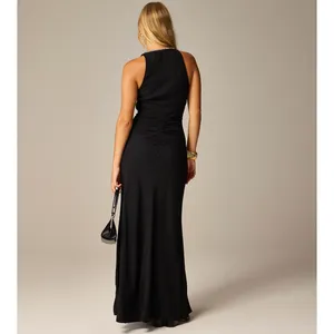 J.Crew Collection Full Length Embellished Ruched Dress Black Formal US 6 NWT thumbnail 4