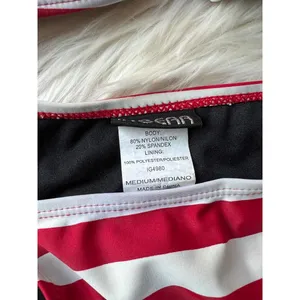 Ingear Medium Red and White Stripe Bandeau Bikini Set thumbnail 4