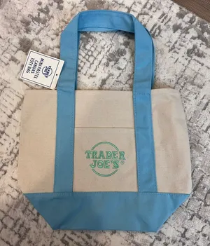 Trader Joe's Pastel Mini Canvas Tote Bags NWT 2026 LIMITED EDITION NWT blue thumbnail 1