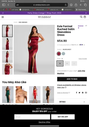 Red Satin Dress thumbnail 4