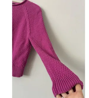 Lauren Ralph Lauren Pink Cotton Waffle Knit Sweater Size Medium Preppy Chic thumbnail 12