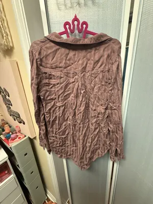 Cloth & Stone Button Down Shirt Size L Mauve Striped Blouse thumbnail 3