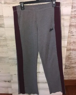 PINK VICTORIA’S SECRET sweatpants gray blue and burgundy size small boyfriend​​​ thumbnail 3