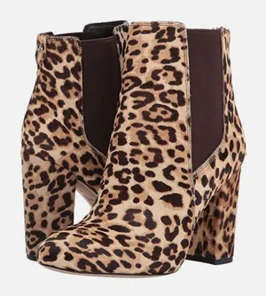 Sam Edelman leopard heeled boot cow hair size 6 thumbnail 1
