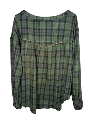 Free people Plaid Flannel Shirt Size Large thumbnail 1