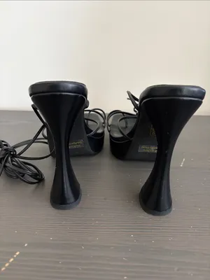 Jeffrey Campbell Primadonna strappy lace-up Platform block heels black size 9 thumbnail 8