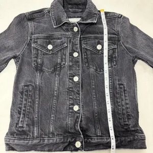 Abercrombie & Fitch Dark Gray Denim Jacket Size‎ XS thumbnail 7