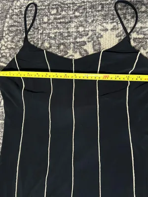 Joseph Ribkoff Size 12 Black Cream Ivory Contrast Seam Stitched Maxi Slip Dress thumbnail 8