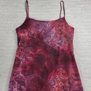 My Michelle Asymmetrical Slip Dress Large Red Glitter Y2K Paisley Fairy Grunge thumbnail 5