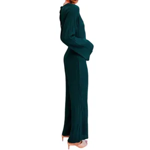 Lulus Moments That Last Hunter Green LS Cutout Jumpsuit XL thumbnail 4