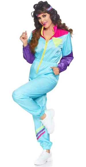 NEW Leg Avenue Awesome 80's Track Suit Costume Size Small Medium thumbnail 1
