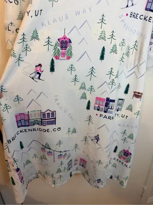 Soma XS Ski Town Nightgown Dress Aspen Vail Breckenridge Park City 3/4 Sleeve thumbnail 4