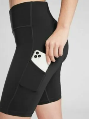 Athleta Black Ultimate Stash Pocket 9” Bike Shorts thumbnail 2