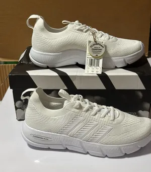 adidas Women’s White Knit Athletic Sneakers - Cloudfoam Flex thumbnail 1