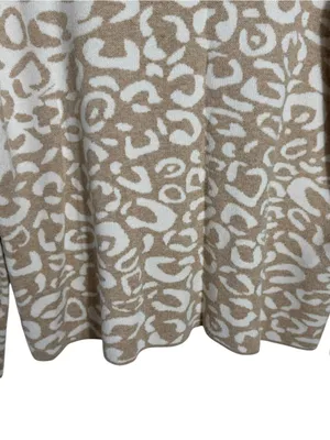 J. McLaughlin Animal Print Elsie Mock Neck Sweater Size M Neutral Leopard thumbnail 7