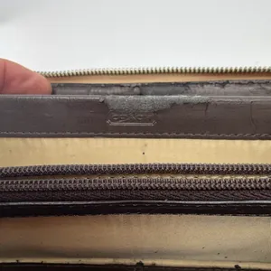 Coach Signature C Zip Around Brown Coated Canvas Wallet thumbnail 7