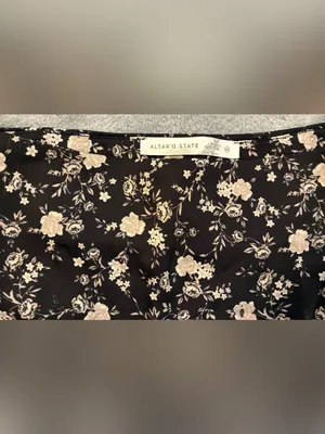 Women’s Altar’d State Brand Black Floral A-Line Mini Skirt Size XSMALL thumbnail 2