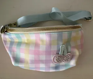 Stoney Clover Lane Gingham Fanny Pack Cherry Belt Bag Light Blue Plaid Dust Bag thumbnail 1