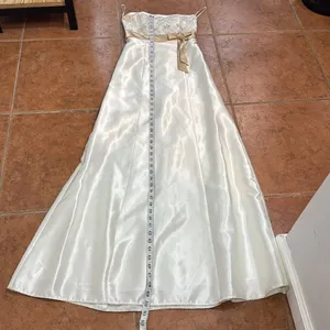 Jessica McClintock Gunne Sax Strapless Embroidered Gold Lace Satin Maxi Dress‎ 1 thumbnail 12