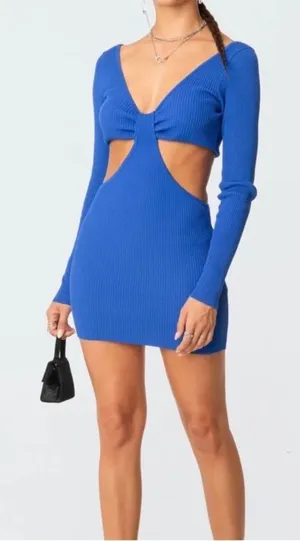 Edikted Blue‎ Cutout dress size small thumbnail 1