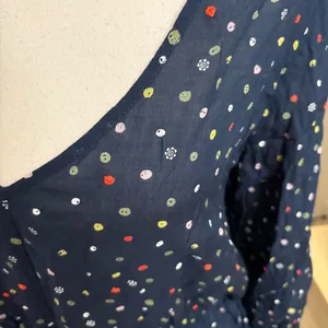 ROLLER RABBIT‎ Subha Top In Blue Bodhi Dots Size Small NWT thumbnail 2