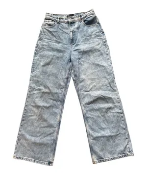 ASOS DESIGN Wide Leg Jeans Light Wash Denim Women Size 30 32 thumbnail 1