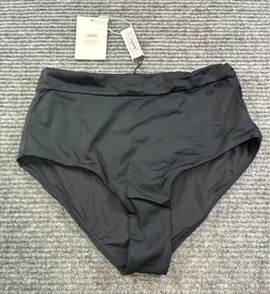 Andie Swim The Wide Band High Waist Bikini Bottom Black XS Classic Sexy AB454 thumbnail 1