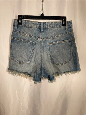 Zara Womens Jean Denim Shorts High Waist 8 2569/173/405/40 thumbnail 5