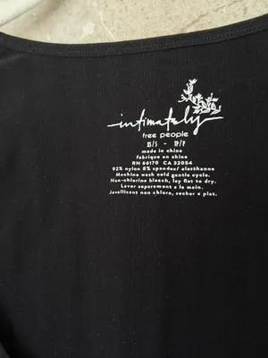 Free People Lucky You Black Ribbed Long Sleeve Top thumbnail 3