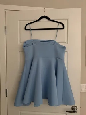 ASOS Sky Blue Spaghetti Strap Fit & Flare Dress thumbnail 2