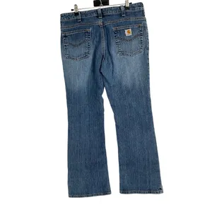 Carhartt Womens Blue Denim Bootcut Jeans 29” 7/8 Mid Rise Casual Workwear Durabl thumbnail 2