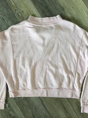 Vintage Havana Baby Pink Quarter-Zip Pullover Sweatshirt thumbnail 8