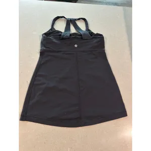 Lululemon scoop me up Black Tank‎ Top Built-In Bra Athletic Workout Tank size 8 thumbnail 4