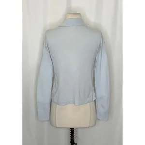 Anthropologie PILCRO The Jensen‎ Cashmere Crop Polo Sweater Soft Sea Dog X-Small thumbnail 8