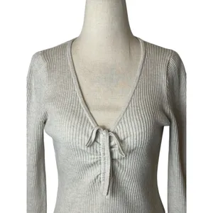 Madewell Riverbend Cinched Pullover Sweater Women Small Beige Oatmeal‎ Knit Top thumbnail 4
